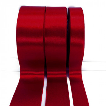 300 Col. 197 Dark Red Stephanoise Double Face Satin, 5 Sizes - Sold by the yard